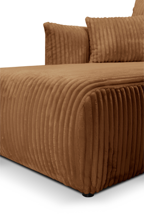 Divano letto angolare in tessuto cannettato Parigi 257x111/177 cm