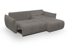 Divano letto angolare in tessuto cinigliato Dublino 257x111/177 cm