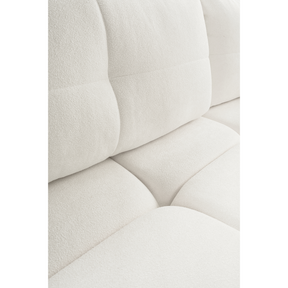 Divano letto in tessuto bouclè bianco Lisbona 245x110/144 cm