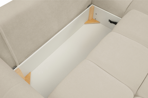 Divano letto angolare in tessuto cinigliato Dublino 257x111/177 cm