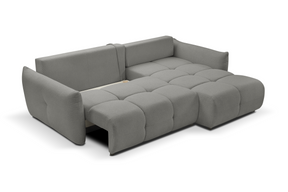 Divano letto angolare in tessuto bouclè Dublino 257x111/177 cm