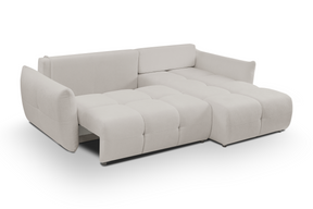 Divano letto angolare in tessuto cinigliato Dublino 257x111/177 cm