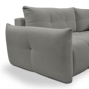 Divano letto angolare in tessuto bouclè Dublino 257x111/177 cm
