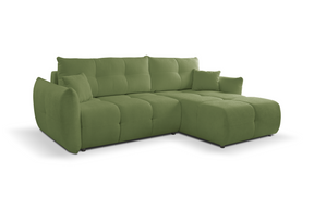 Divano letto angolare in tessuto cinigliato Dublino 257x111/177 cm