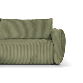 Divano letto angolare in tessuto cannettato Parigi 257x111/177 cm