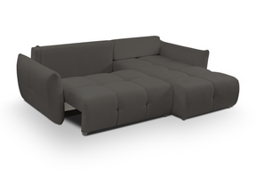 Divano letto angolare in tessuto cinigliato Dublino 257x111/177 cm