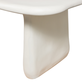 Tavolo da esterno in polimero naturale bianco opaco Sole