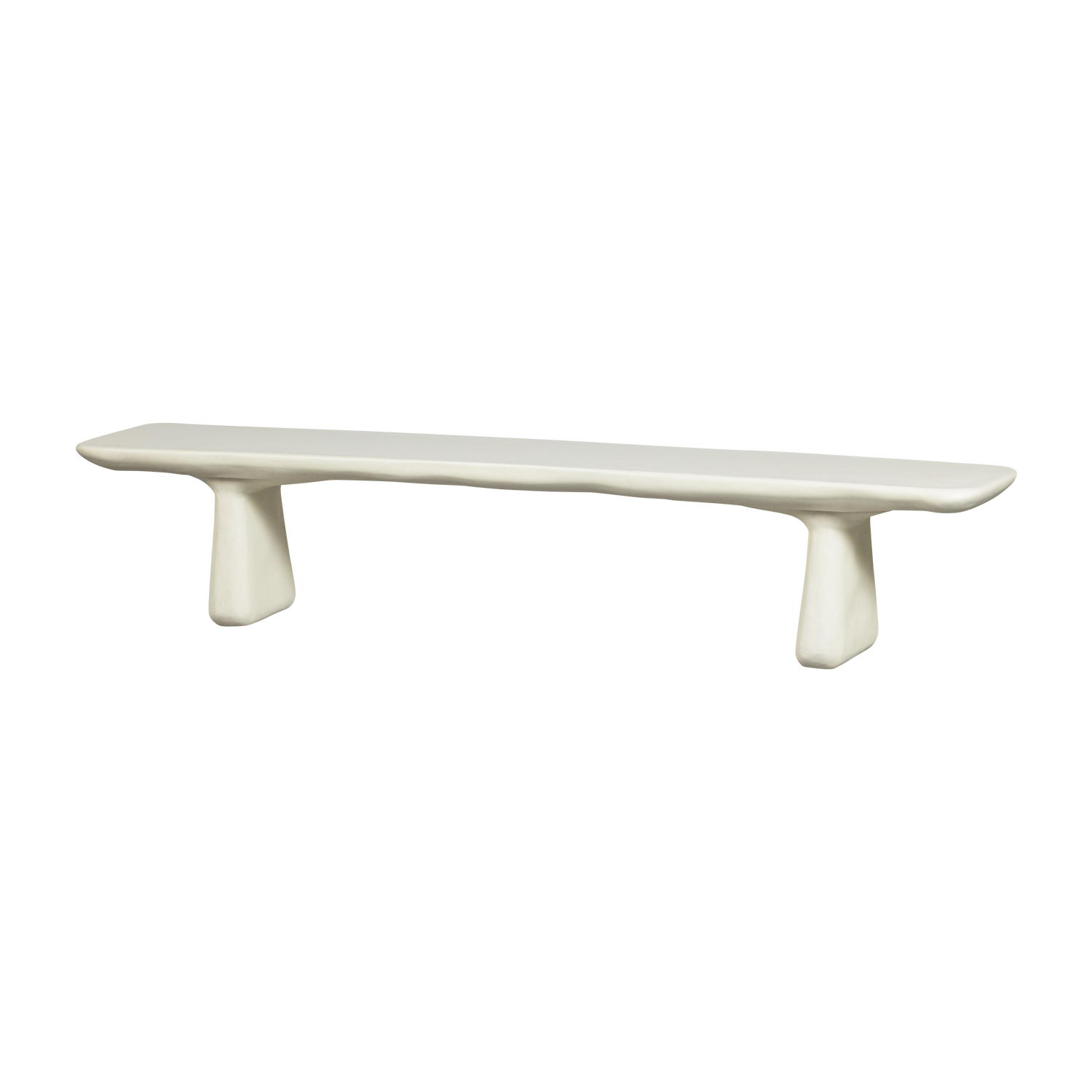 Panca da esterno in polimero naturale bianco opaco Sole 227x40 cm