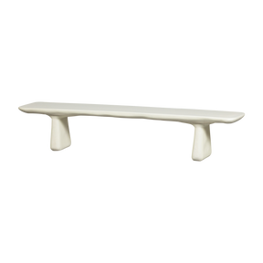 Panca da esterno in polimero naturale bianco opaco Sole 227x40 cm