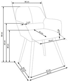 Sedia in legno massello Mavi 56x80 cm