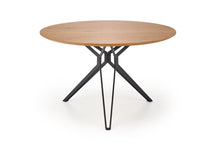 Tavolo tondo in MDF laminato e piede in acciaio nero Pixel Ø 120 cm