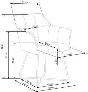 Sedia in acciaio Luma 60x81 cm