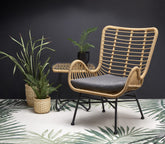 Sedia da esterno in rattan sintetico Flora 69x42 cm