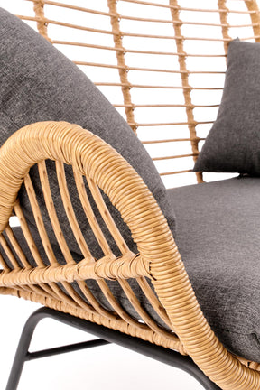 Divanetto da esterno in rattan sintetico Ares 96x45 cm