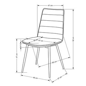 Sedia in acciaio Benny 47x92 cm