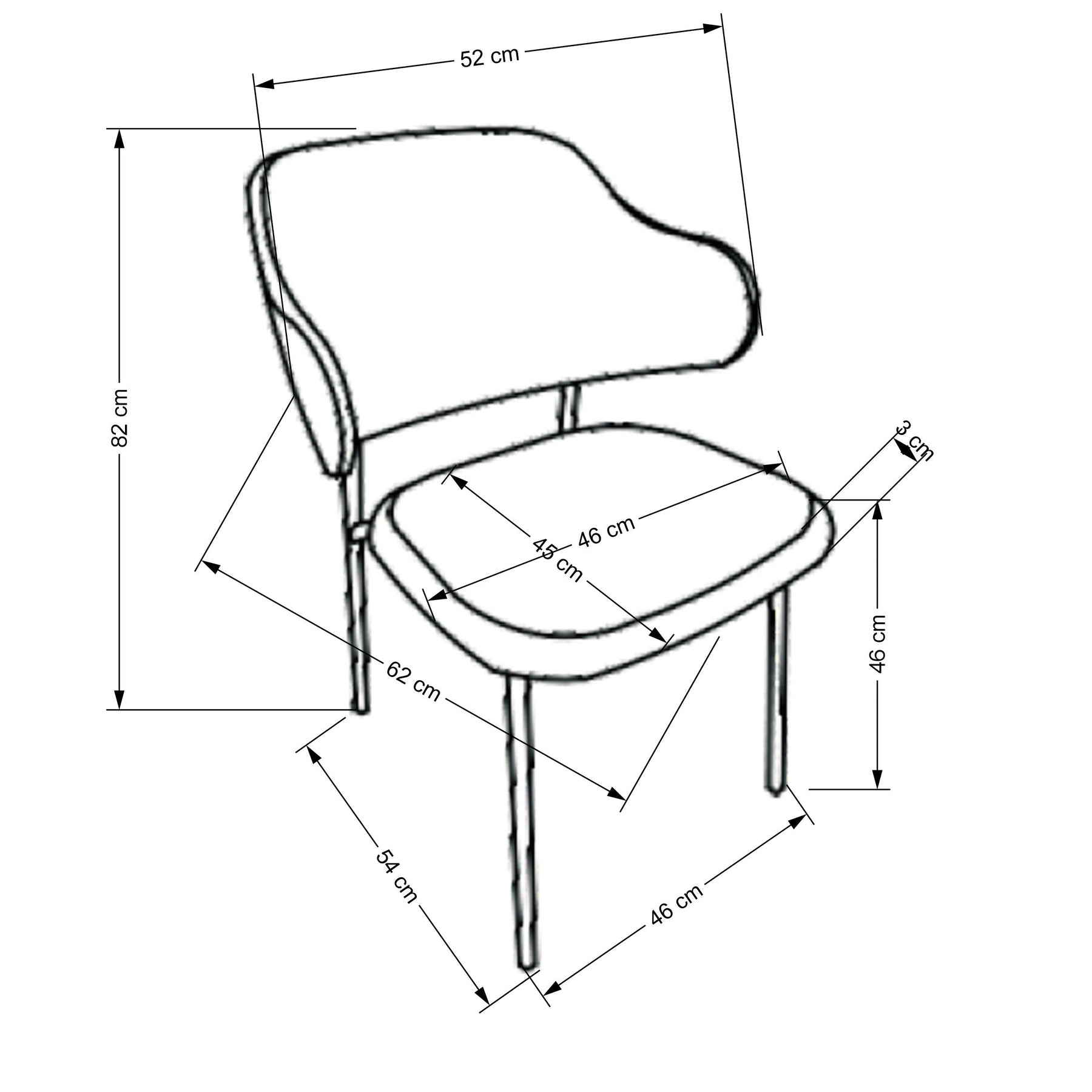 Sedia in acciaio Sira 52x82 cm