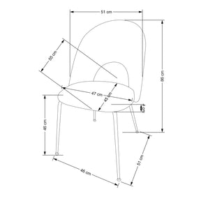 Sedia in acciaio Ela 51x86 cm