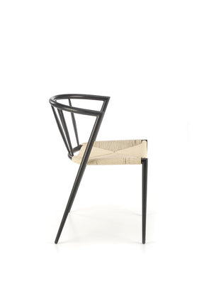 Sedia in corda e acciaio Risa 51x44 cm