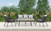 Set da giardino in alluminio grigio da 4 pezzi Portofino