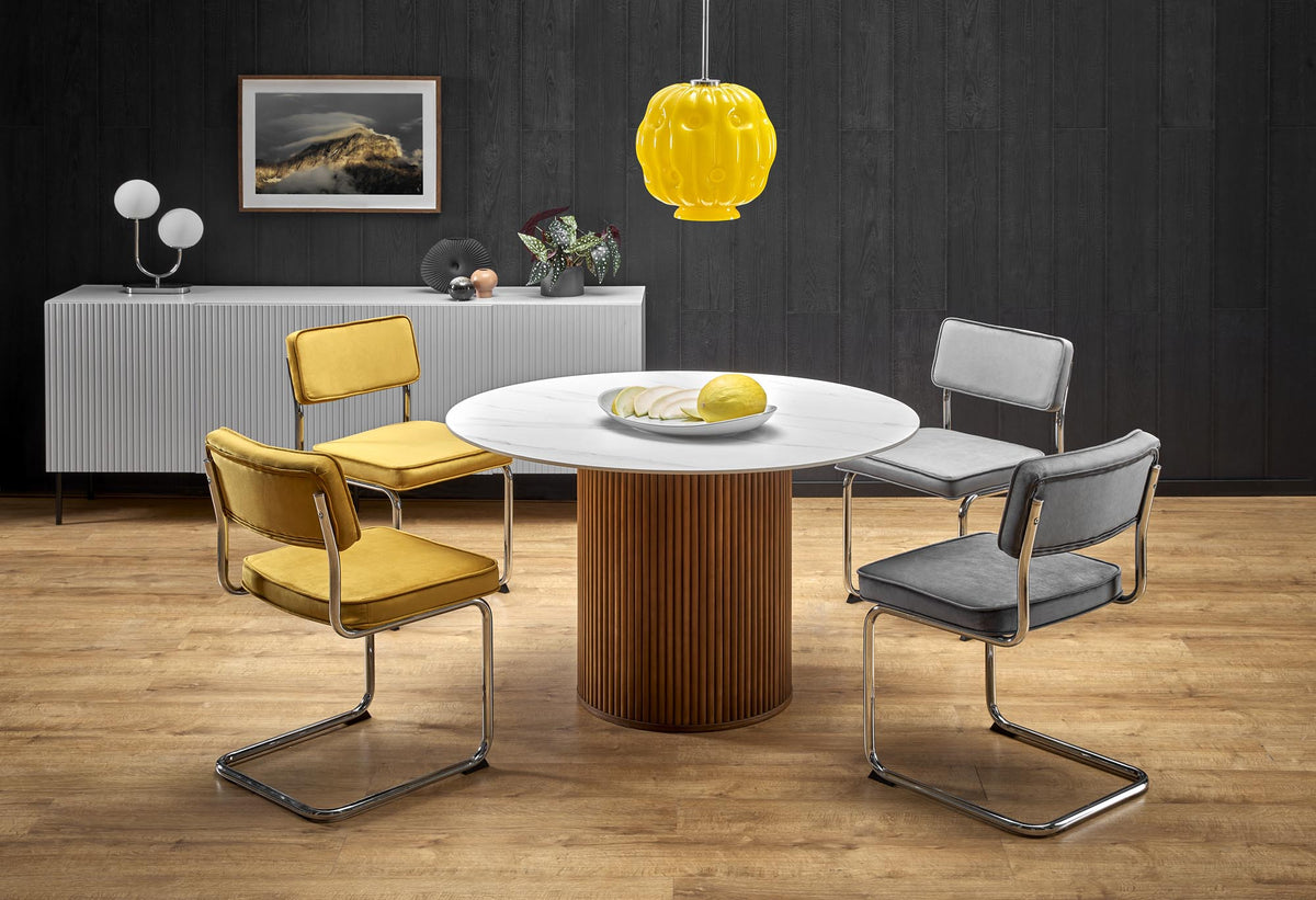 Tavolo rotondo per 4 persone marmo Adamello 120x76 cm