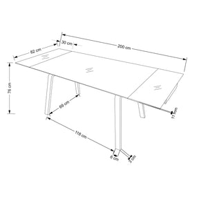 Tavolo allungabile per 6/8 persone marmo Fuego 140/200x82 cm