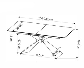 Tavolo allungabile per 6/8 persone marmo Adams 180/230x90 cm