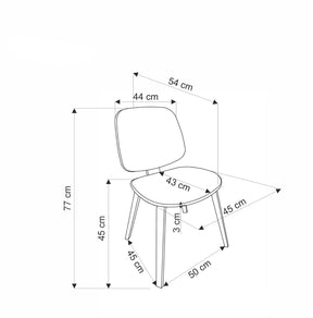 Sedia in legno massello noce Kora 54x81 cm