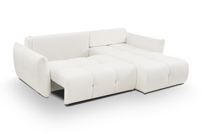 Divano letto angolare in tessuto cinigliato Dublino 257x111/177 cm