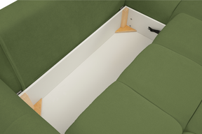 Divano letto angolare in tessuto cinigliato Dublino 257x111/177 cm