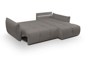 Divano letto angolare in tessuto cinigliato Dublino 257x111/177 cm