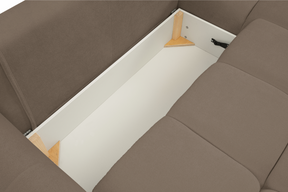 Divano letto angolare in tessuto cinigliato Dublino 257x111/177 cm