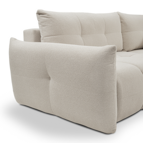 Divano letto angolare in tessuto bouclè Dublino 257x111/177 cm