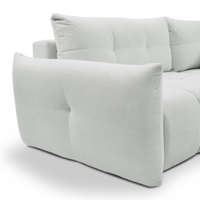 Divano letto angolare in tessuto bouclè Dublino 257x111/177 cm