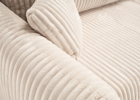 Divano letto in tessuto cannettato cashmere Marsiglia 240x108/145 cm