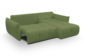 Divano letto angolare in tessuto cinigliato Dublino 257x111/177 cm