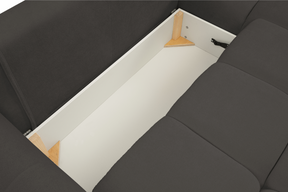 Divano letto angolare in tessuto cinigliato Dublino 257x111/177 cm