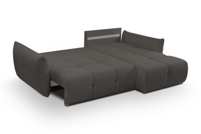 Divano letto angolare in tessuto cinigliato Dublino 257x111/177 cm