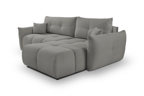 Divano letto angolare in tessuto bouclè Dublino 257x111/177 cm