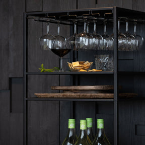 Portabevande in metallo nero Reese 185x45 cm