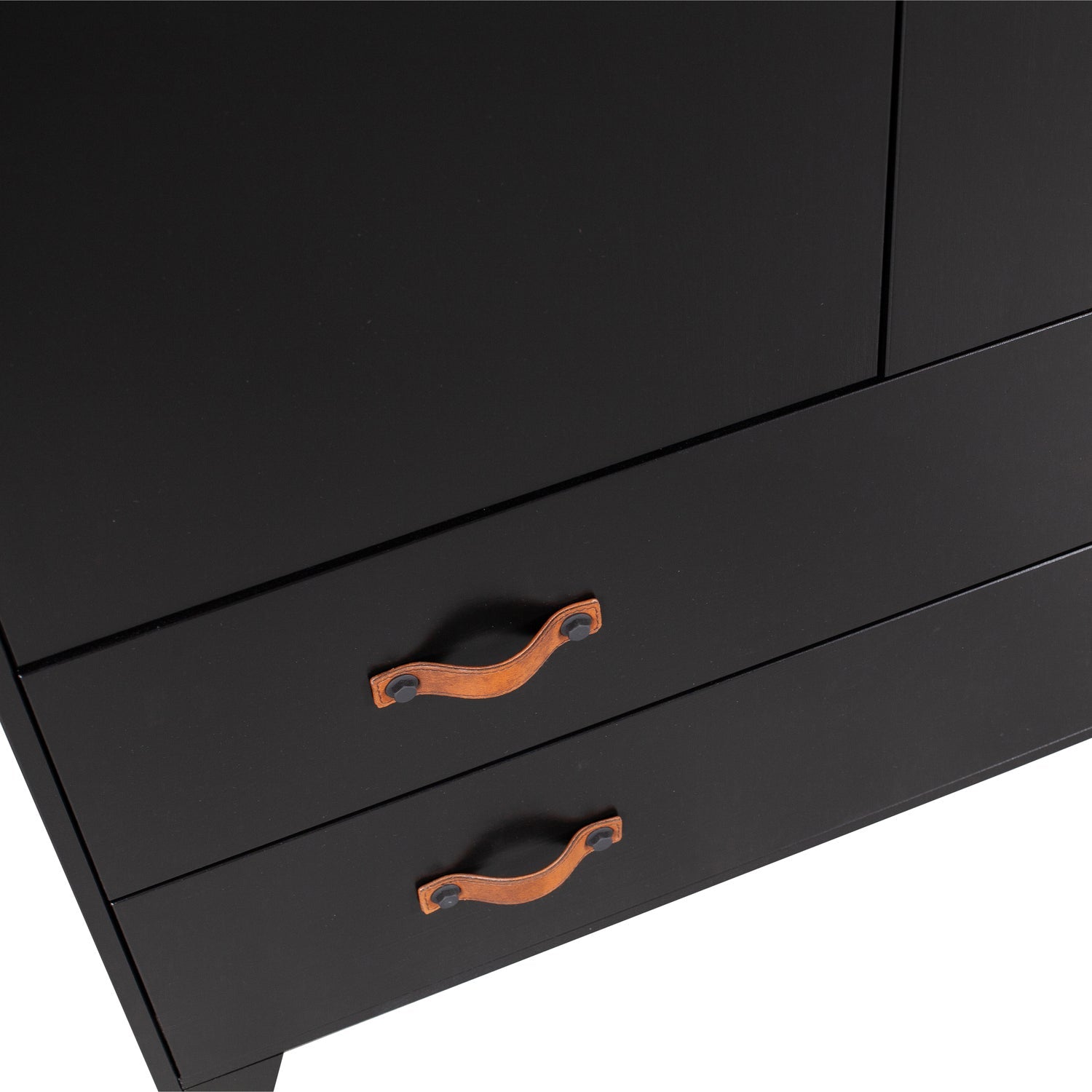 Cappottiera 2 ante 2 cassetti in legno di pino nero Dian 180x94 cm