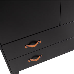Cappottiera 2 ante 2 cassetti in legno di pino nero Dian 180x94 cm