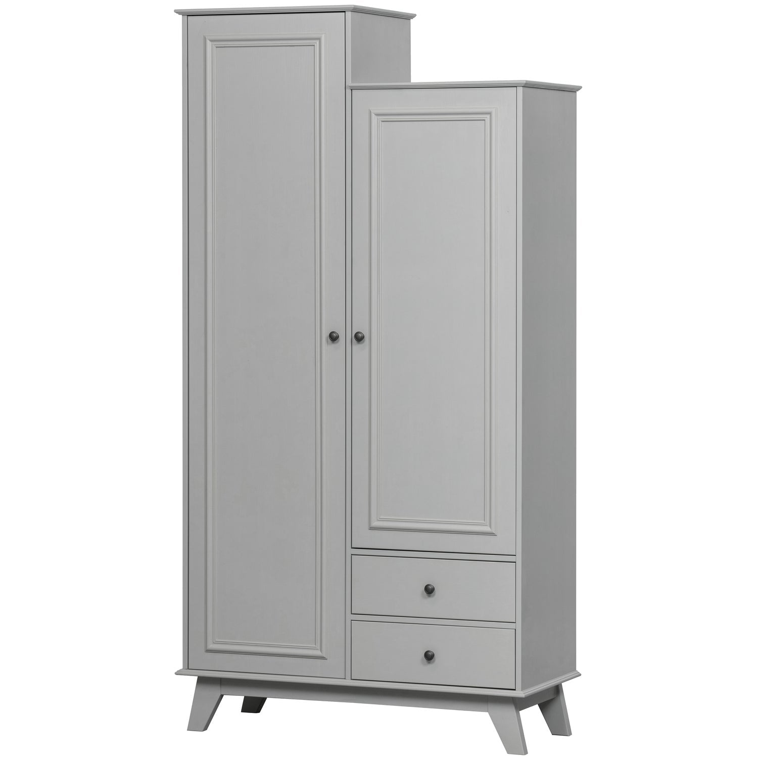 Cappottiera 2 ante 2 cassetti in legno di pino Lily 190x98 cm