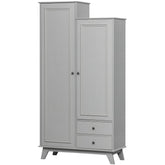 Cappottiera 2 ante 2 cassetti in legno di pino Lily 190x98 cm