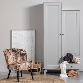 Cappottiera 2 ante 2 cassetti in legno di pino Lily 190x98 cm