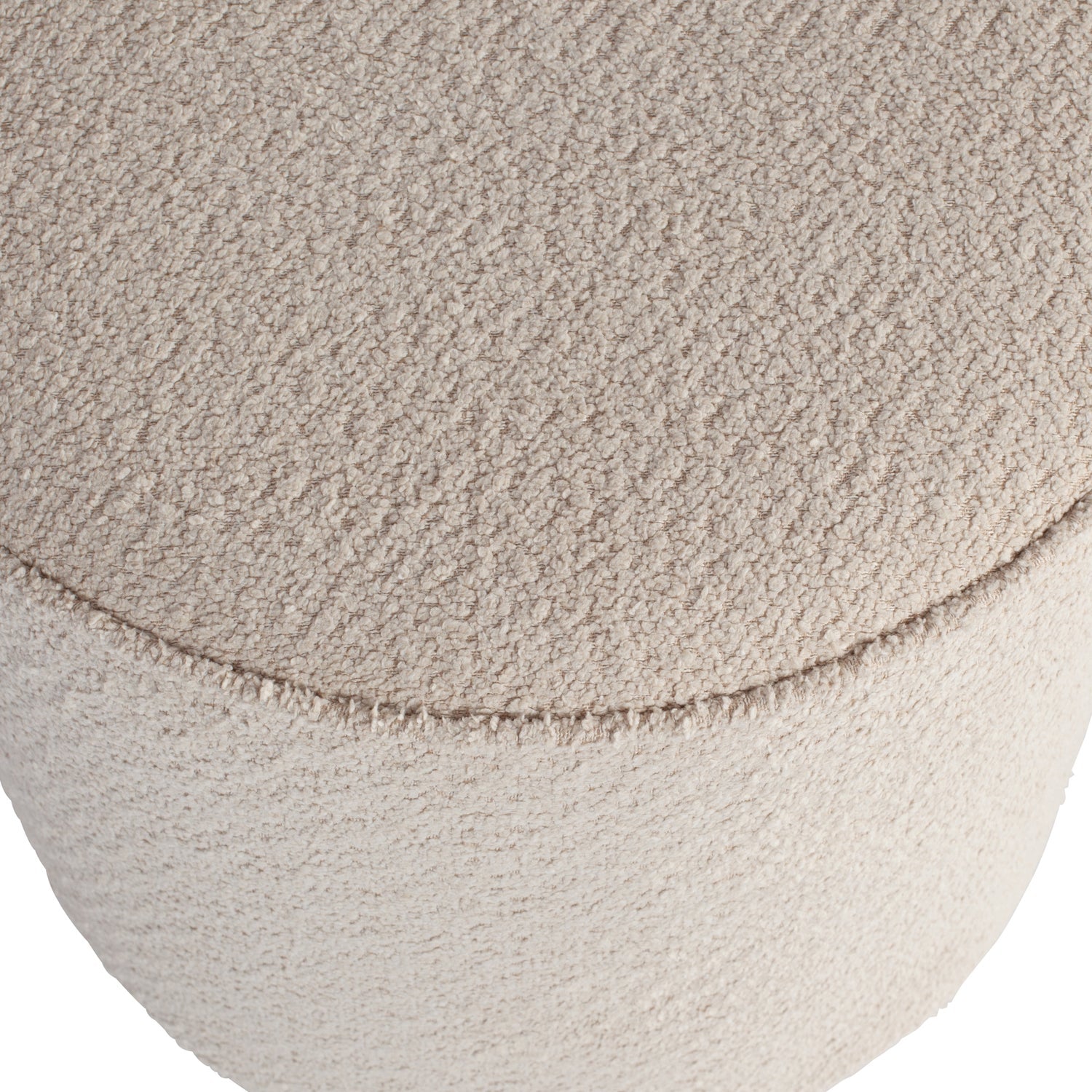 Pouf rotondo in tessuto bianco Sara 46x46 cm