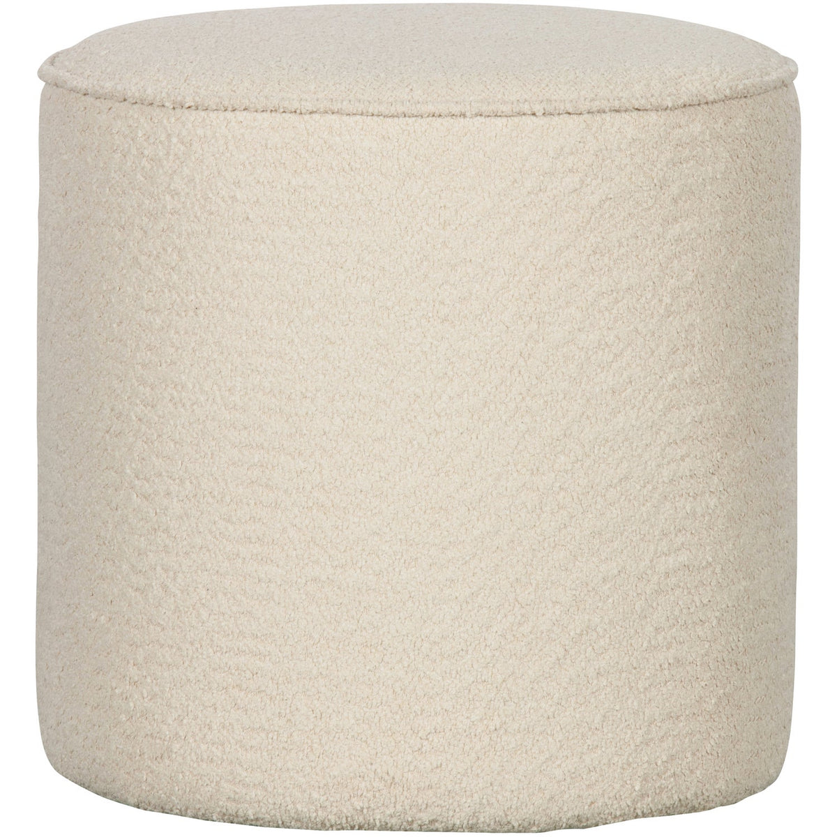 Pouf rotondo in tessuto bianco Sara 46x46 cm