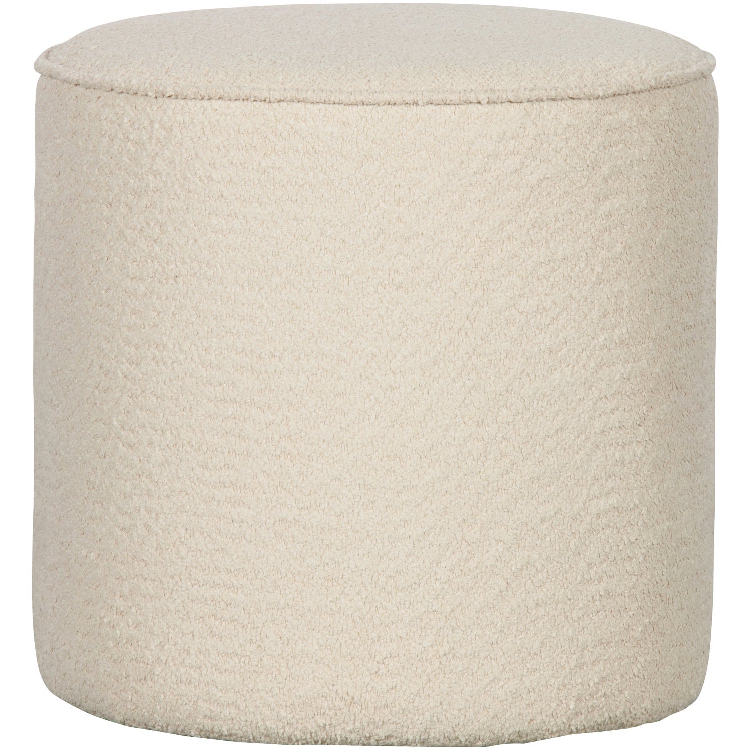 Pouf rotondo in tessuto bianco Sara 46x46 cm