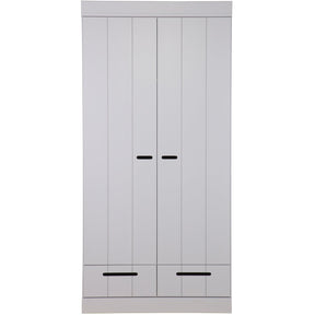 Armadio 2 ante 2 cassetti in legno di pino Connect 94x195 cm