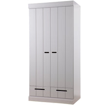 Armadio 2 ante 2 cassetti in legno di pino Connect 94x195 cm