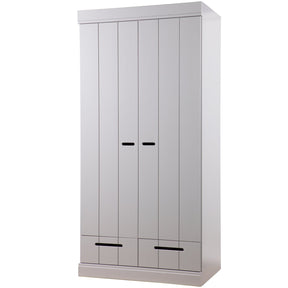 Armadio 2 ante 2 cassetti in legno di pino Connect 94x195 cm